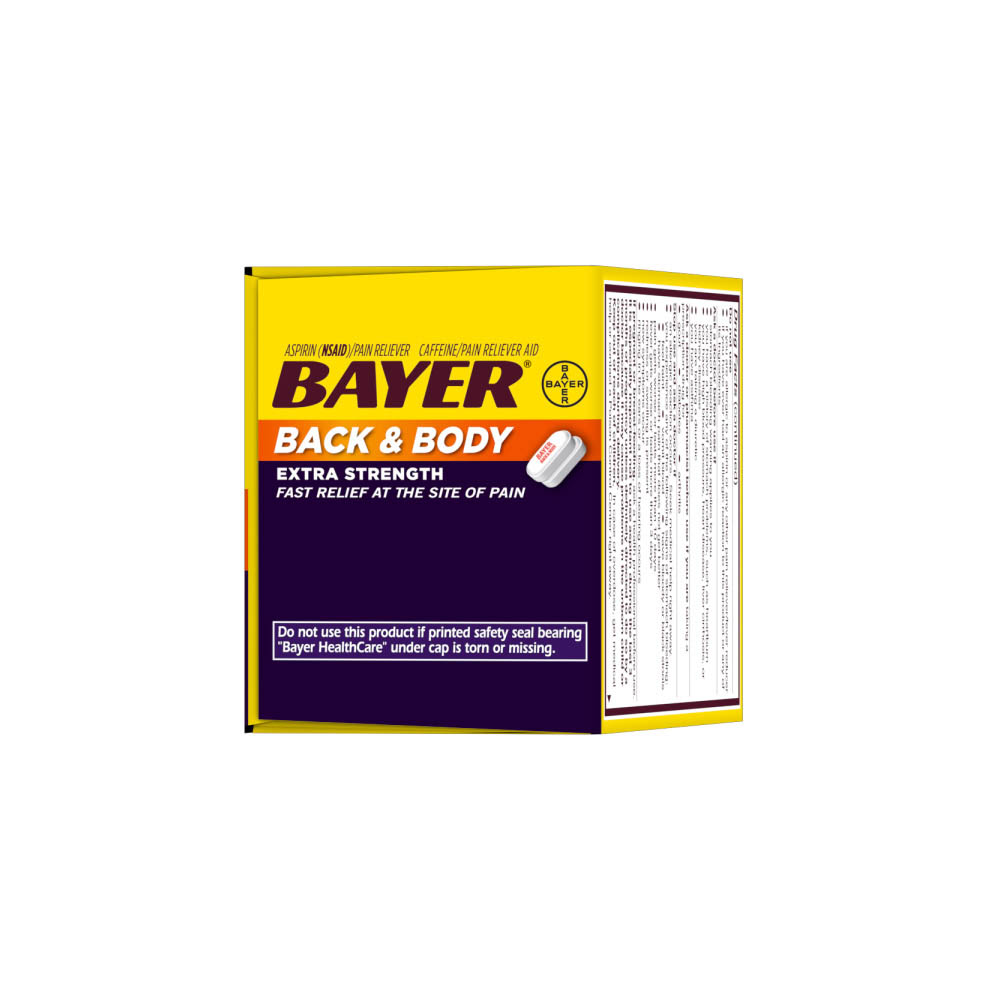 Bayer Back and Body Aspirin 500mg Extra Strength Pain Reliever 50 Capl —  Mountainside Medical Equipment