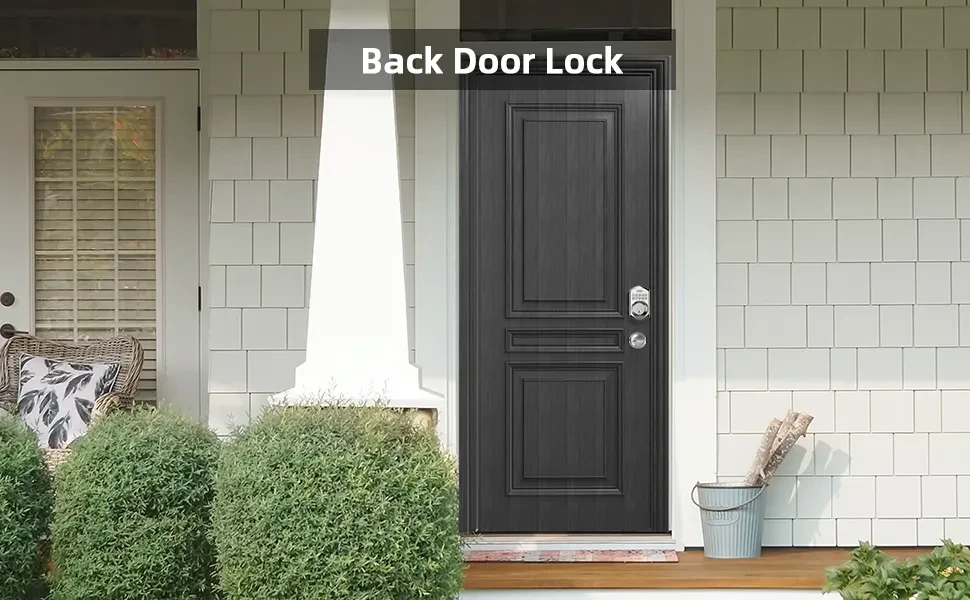 TEEHO Keyless Entry Door Lock Keypad Electronic Smart Deadbolt for Front  Door in Satin Nickel 1.76 Pounds