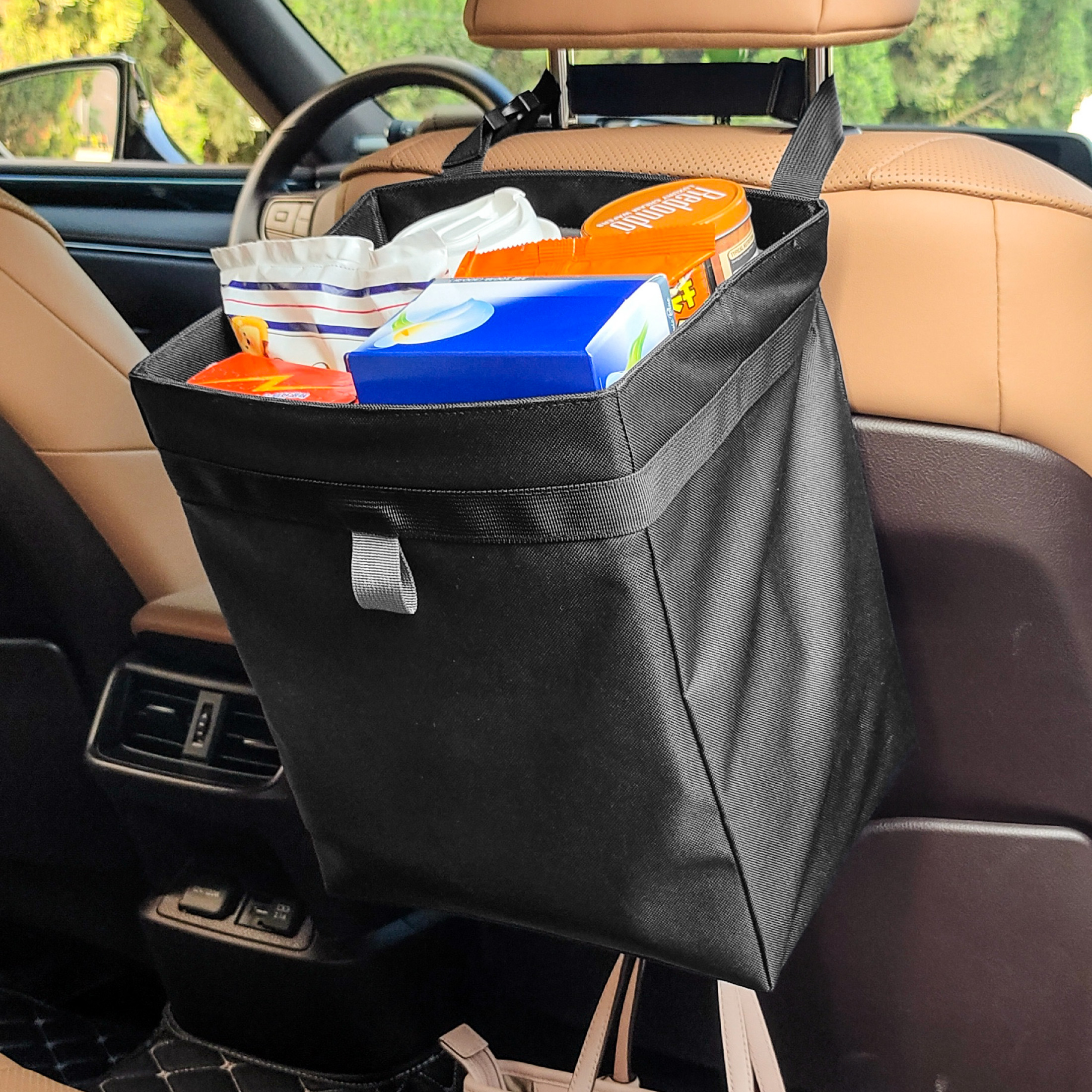 Auto Drive Black Premium Storage Bag Universal Fit on Car&Vehicle's  Seatback 1 Pack, L10x W7x H12
