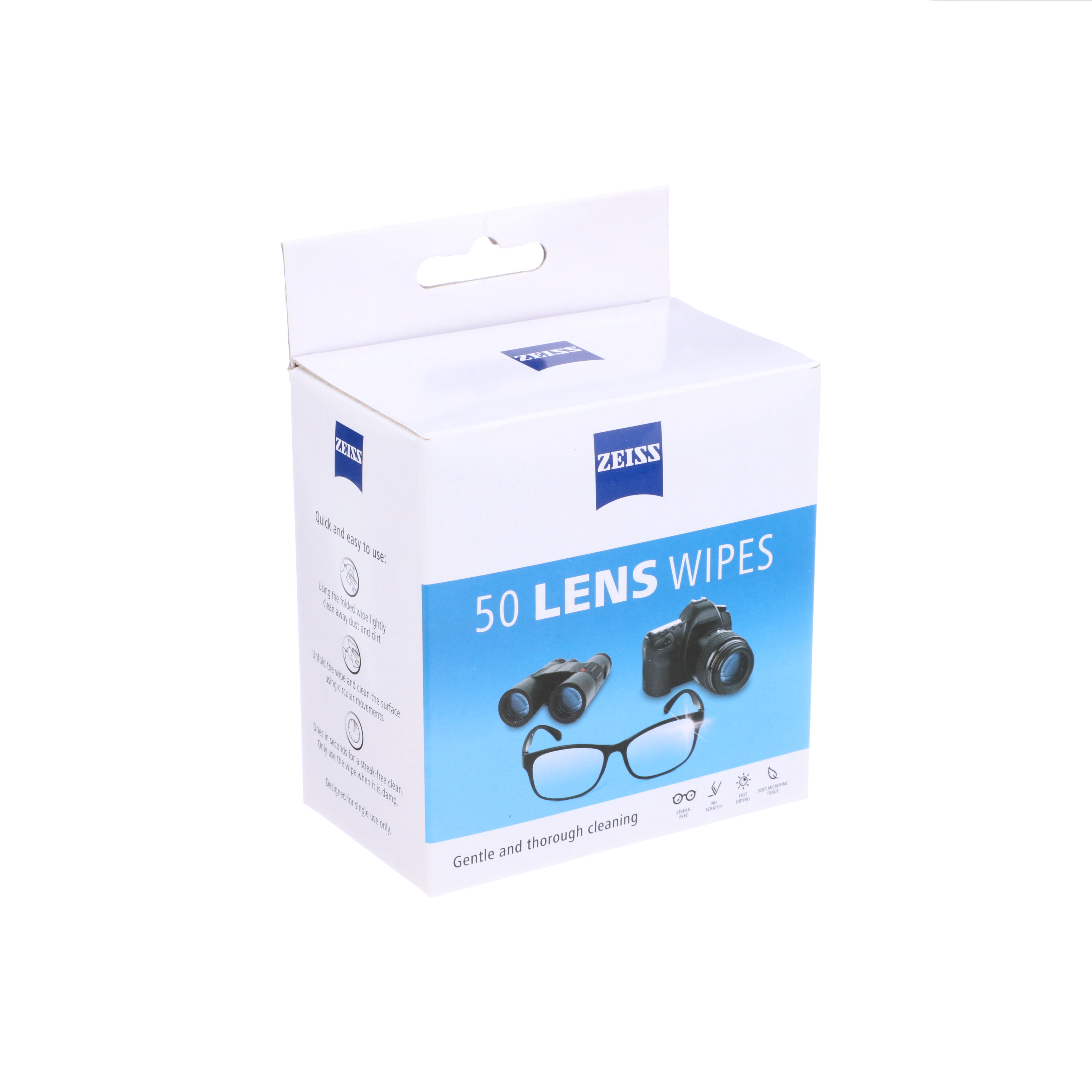 ZEISS Gentle and Thorough Cleaning Eyeglass Lens Cleaner Wipes, 225 Count