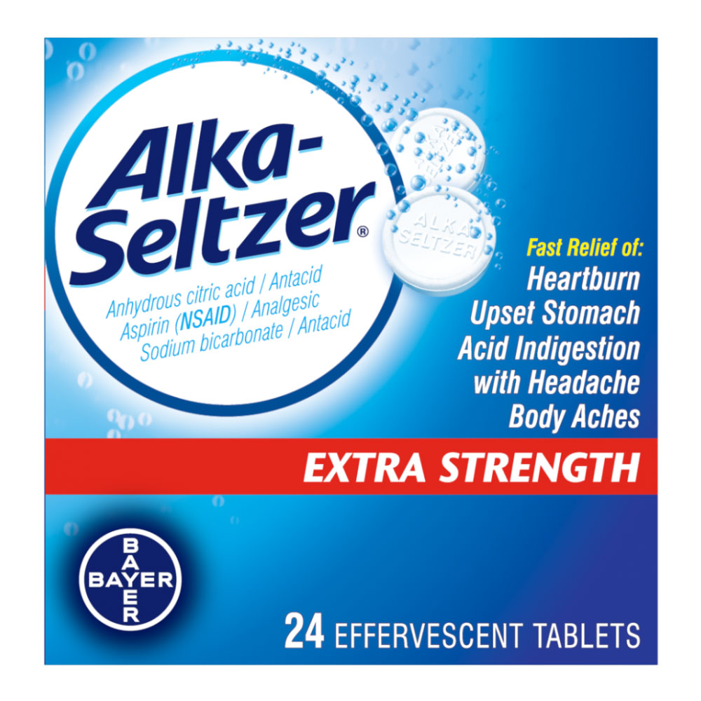 Alka Seltzer Extra Strength Effervescent Heartburn Relief Tablets, 24 ...