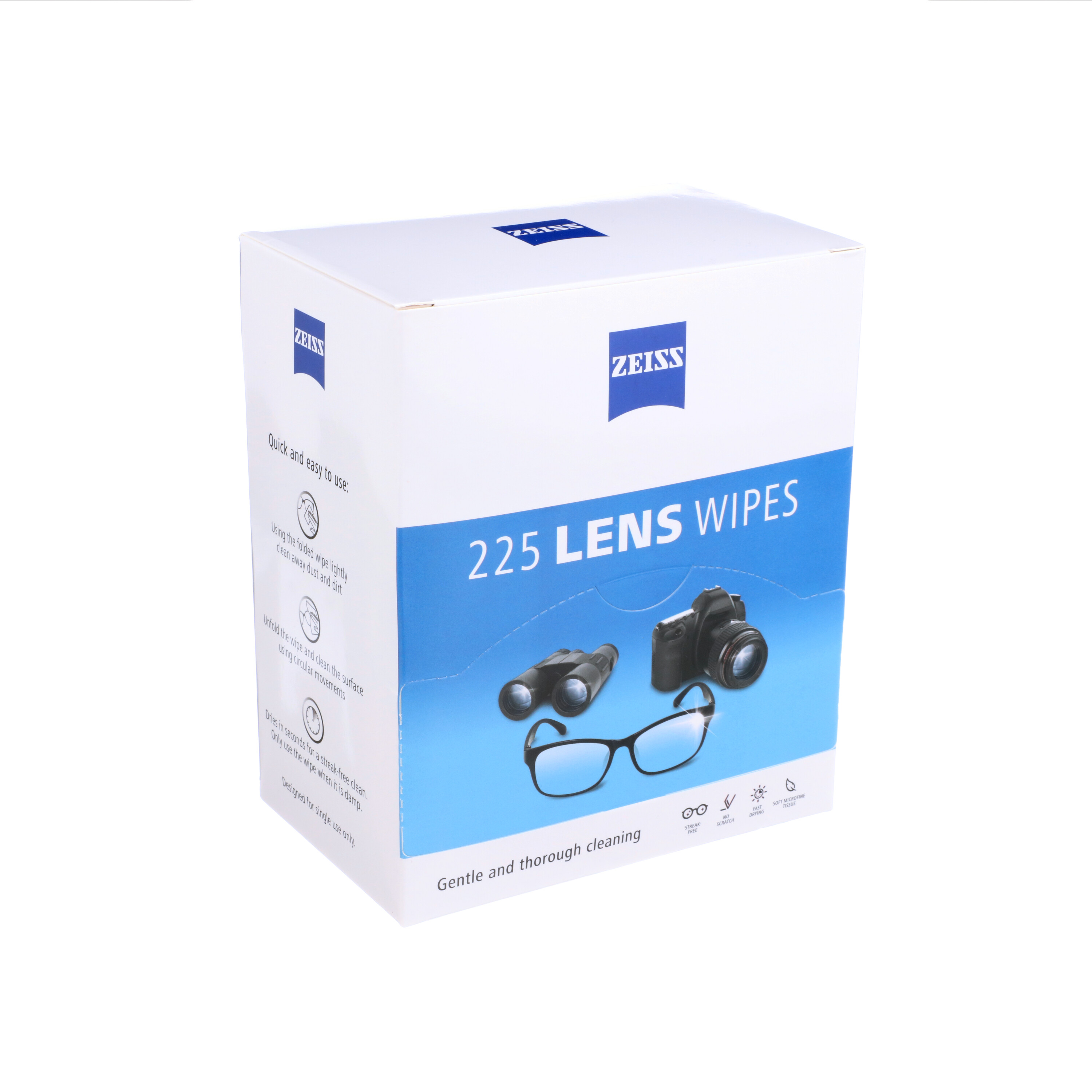 ZEISS Gentle and Thorough Cleaning Eyeglass Lens Cleaner Wipes, 225 Count