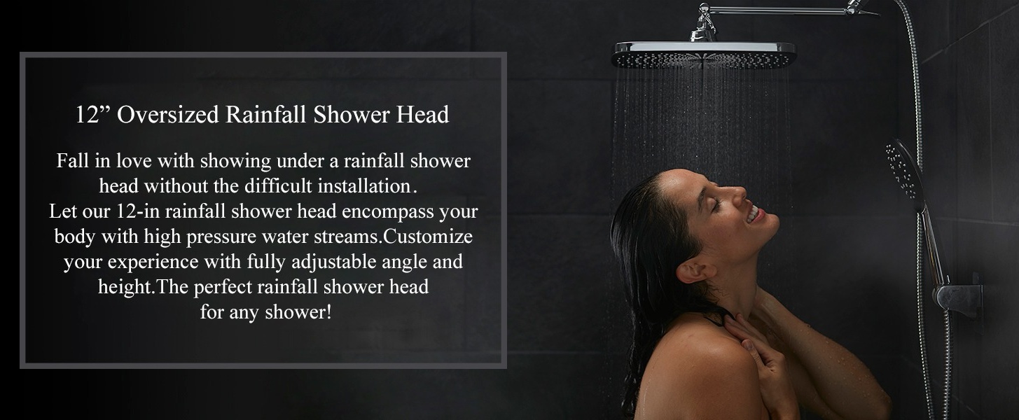 KVELEKA Rain Shower Head with Handhld, 10 High Pressure Rainfall