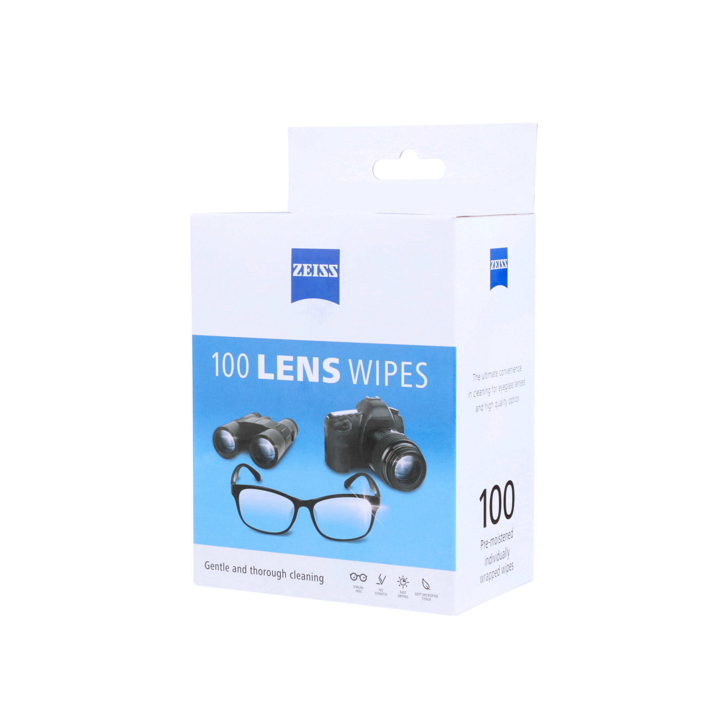 ZEISS Gentle and Thorough Cleaning Eyeglass Lens Cleaner Wipes, 100 Count 