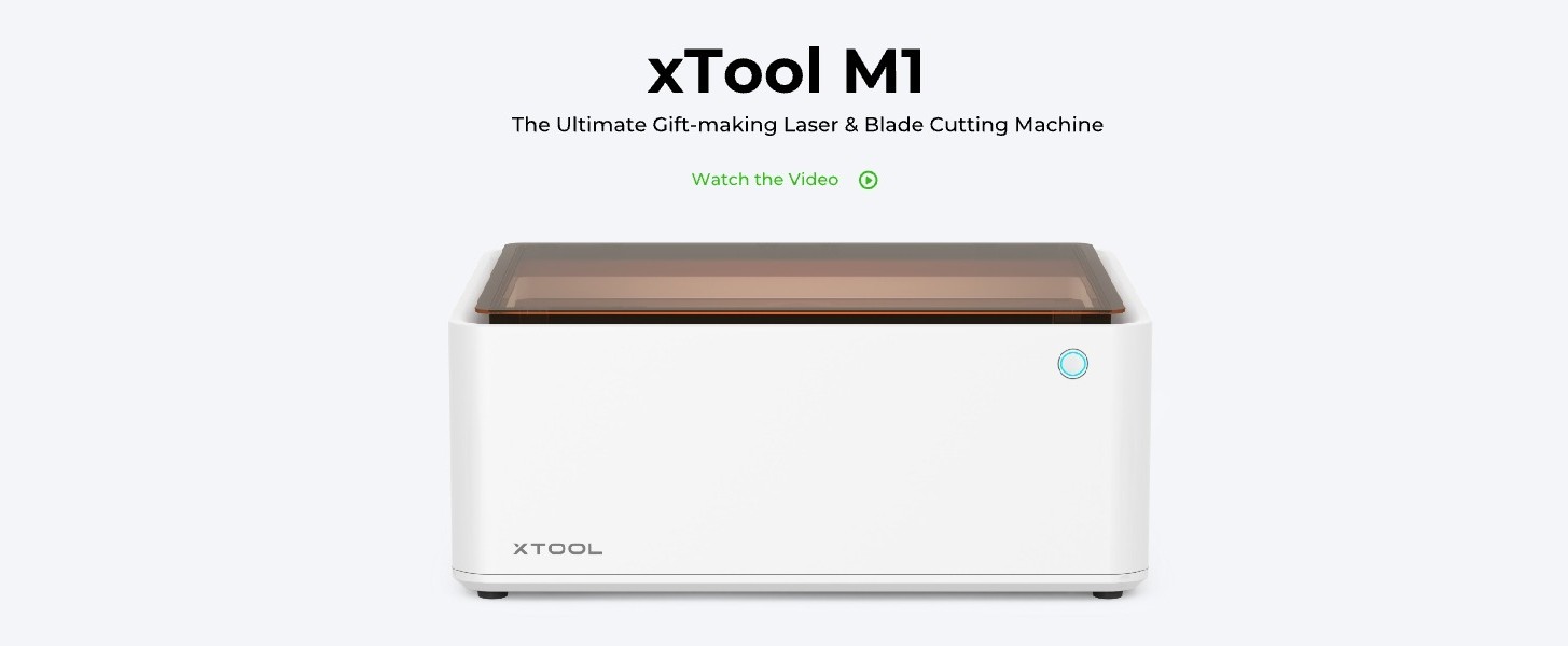 xTool M1 10w 3-in-1 Hybrid Laser Engraver & Cutting Machine with Rotoray 2  Pro and Material Box