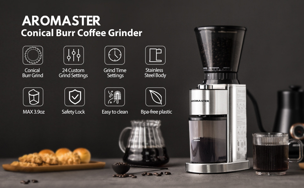 Coffee Grinder Electric, Aromaster® Burr Coffee Grinder, Conical