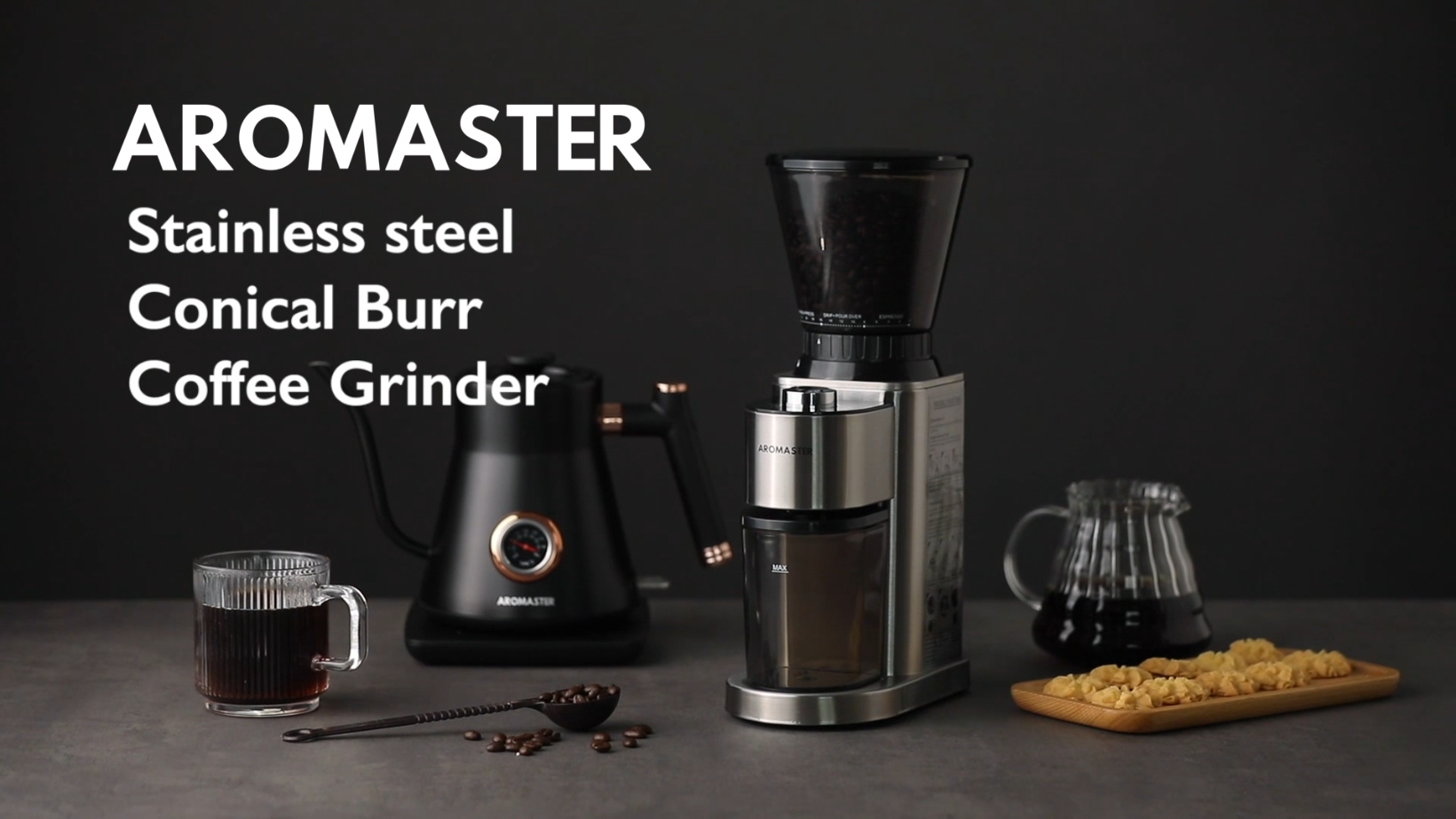 Coffee Grinder Electric, Aromaster® Burr Coffee Grinder, Conical Stainless  Steel Coffee Bean Grinder with 24 Grind Settings, Grind Timer, Espresso/Drip/Pour  Over/Cold Brew/French Press Coffee Maker 