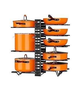 Multi-layer Pots And Pans Organizer Rack, Single/double-sided Iron Pot  Cover Storage Rack, Pots Lids Storage Holder, Kitchen Cabinet Pantry  Cookware Organizer, Kitchen Storage - Temu