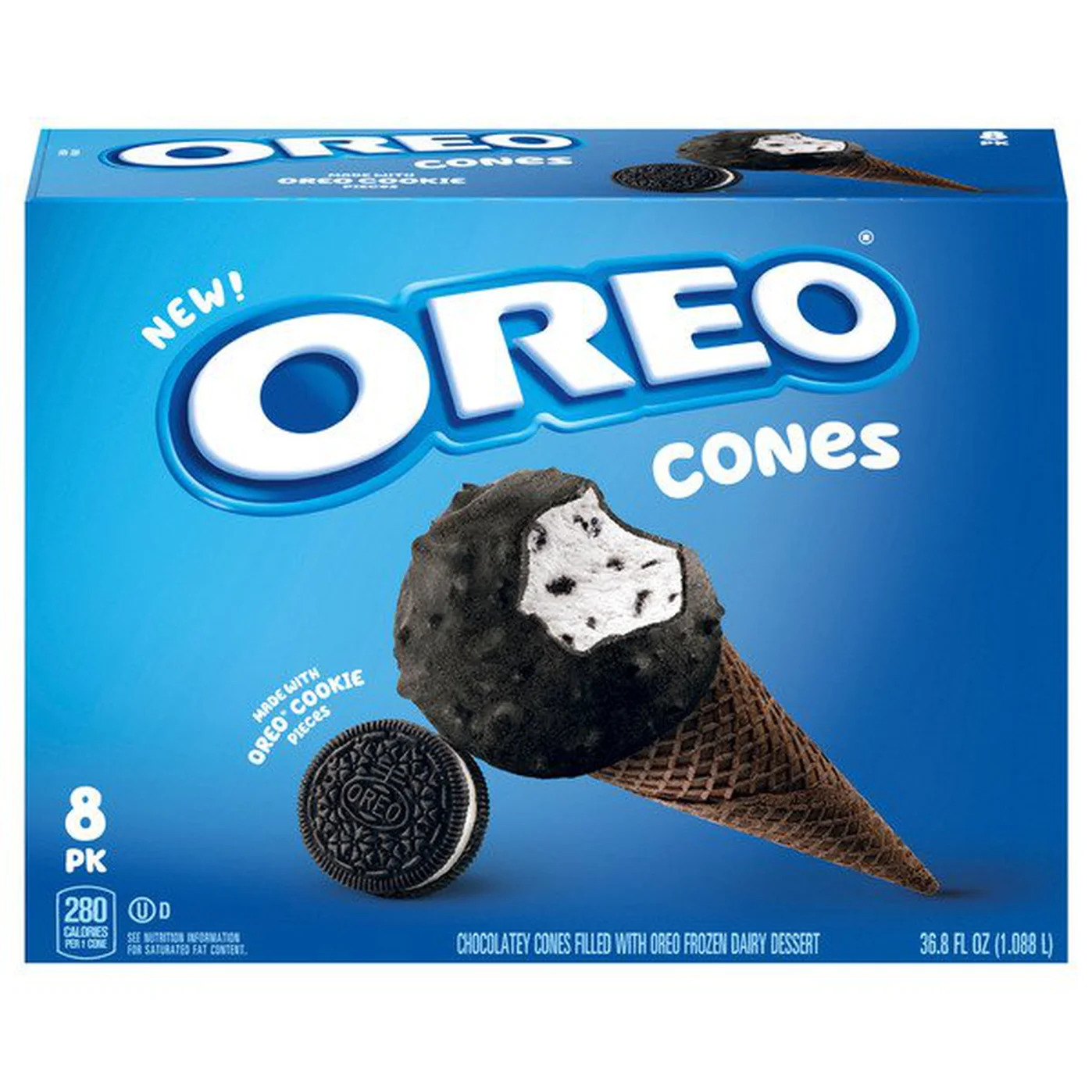 Oreo Ice Cream Cone Frozen Dessert Novelties, 8 Ct - Walmart.com