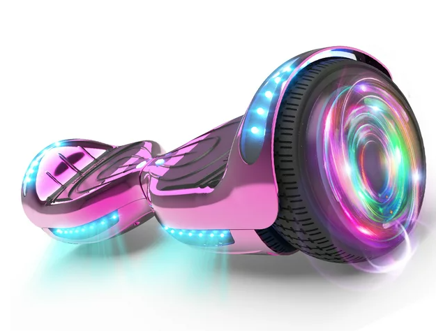 Flash Wheel Hoverboard 6.5" Bluetooth Speaker with LED Light Self Balancing Wheel Electric Scooter - Chrome Blue - image 2 of 3
