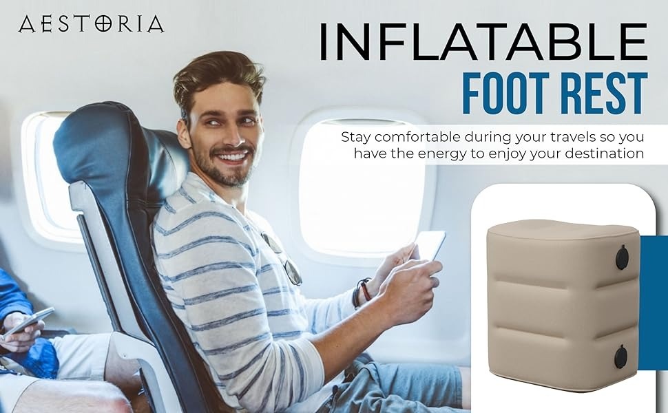 Aestoria Inflatable Foot Rest Air Travel - Inflatable Travel
