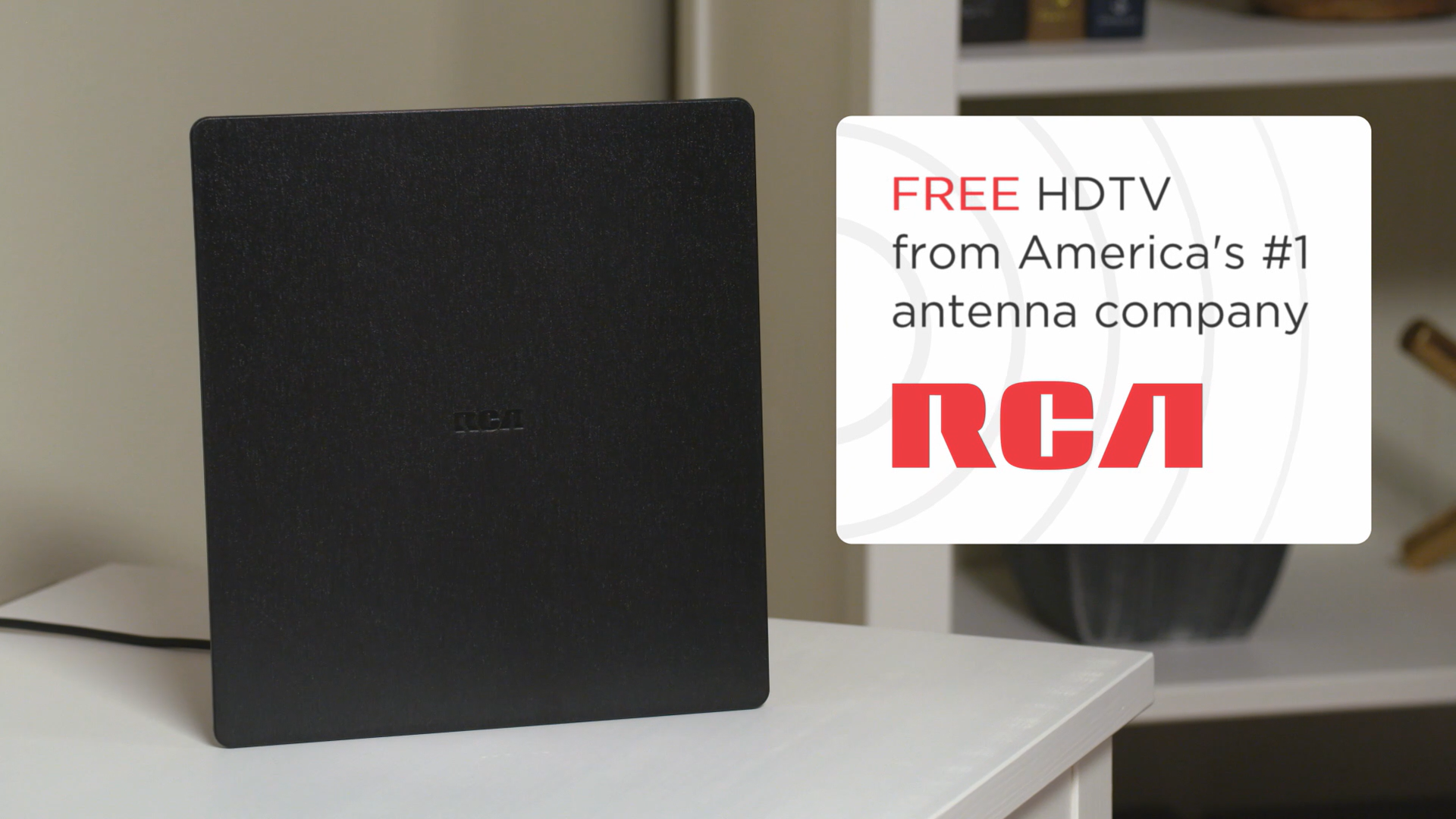 RCA Amplified Indoor Flat Black HDTV Antenna - Multi-Directional with Built-in Stand & up to 55-mile Range ANT1560E - image 2 of 8