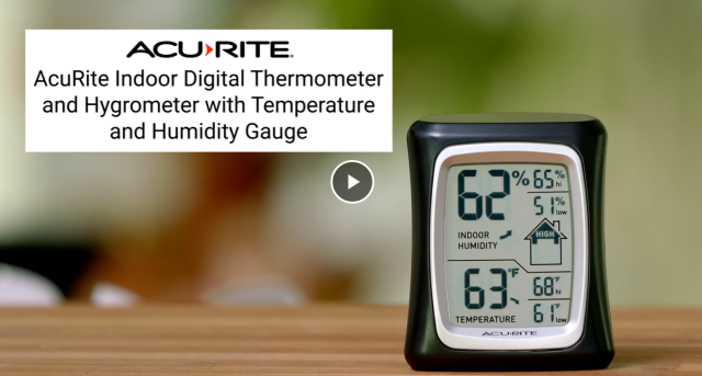 AcuRite 00325 Indoor Thermometer With Digital Hygrometer and Humidity Gauge for sale online 