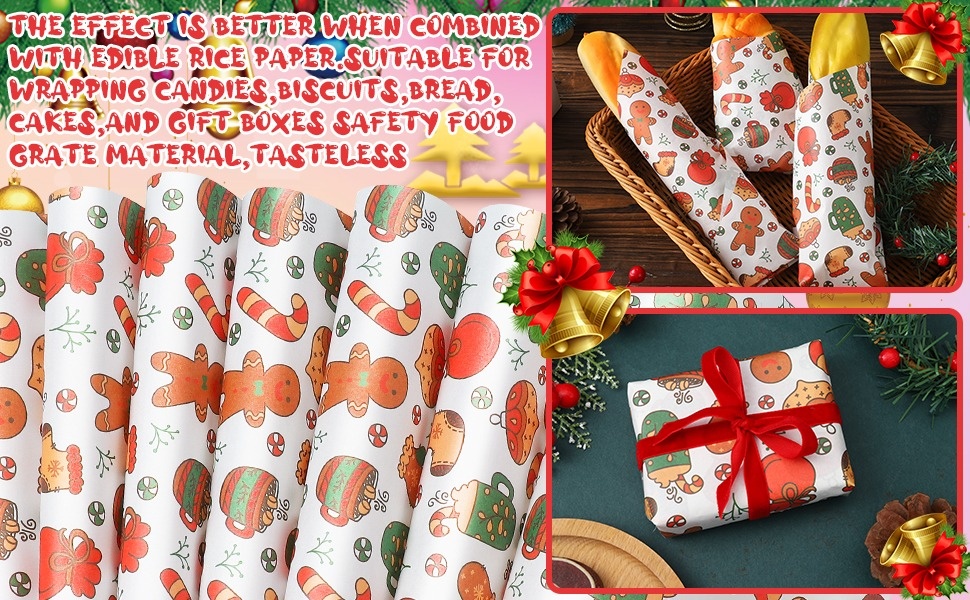  Ocmoiy 100 Sheets Christmas Wax Paper 10 x 10 Sandwich  Wrapping Paper, Colored Decorative Deli Parchment Food Basket Liners for  Wrapping Holiday Treats, Candy, Cookies (Green & Red Striped): Home 