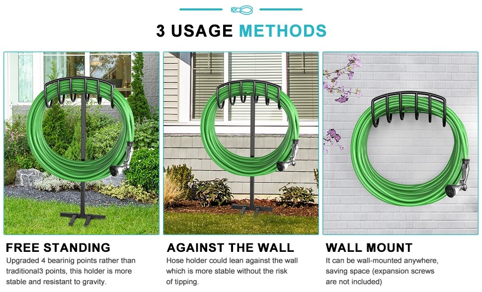 STYDDI Metal Freestanding Garden Hose Holder, Heavy Duty Free Standing Water  Hose Hanger, Detachable Hose Storage Stand Rack for Outside, Lawn, Yard,  Holds Up to 125-FT Garden Hose - Yahoo Shopping