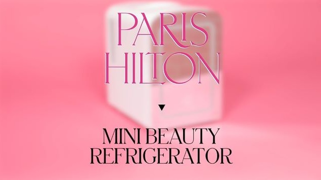 Paris Hilton PH11563-AR Mini Refrigerator and Personal Beauty Fridge, Mirrored Door with Dimmable LED Light, Thermoelectric Cooling and Warming