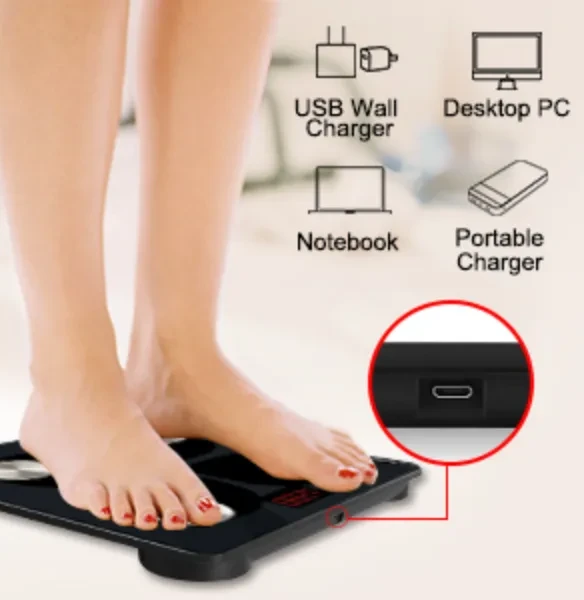 BLACK+DECKER 14144-MM Renpho Body Fat Scale Weight Bathroom Smart Digital  Bluetooth Scale Usb Recharge