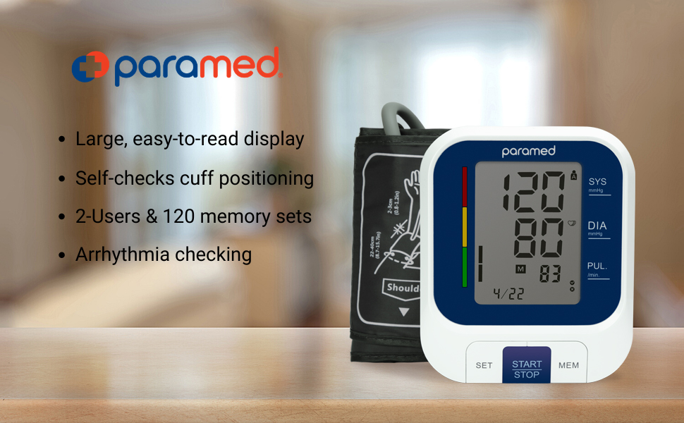 ParaMed Blood Pressure Monitor - Upper Arm Blood Pressure Cuff 8.7