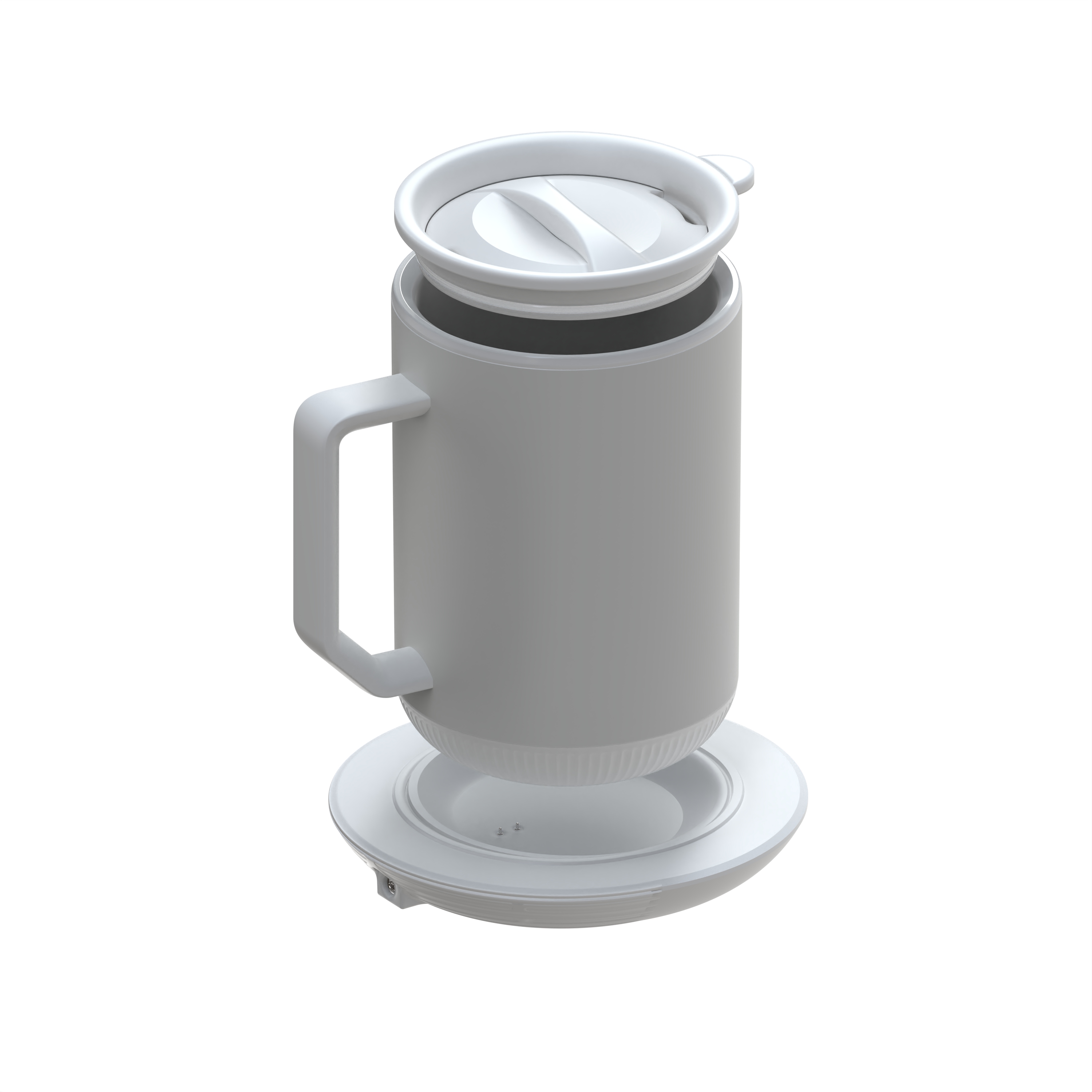 ionMug & Charging Coaster, 12oz. Stainless Steel Self Heating Coffee Mug  with Lid, 3.5 x 3.5 x 5 