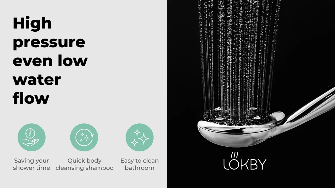 Lokby High Pressure Shower Head with Handheld 6 Settings - 5