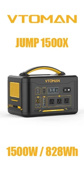 VTOMAN Jump 1500X Solar Generator with 220W Panels Included, 828Wh LiFePO4  Backup Power Station w/ 3 1500W AC Outlets(3000W Peak), 100W Type-C, Solar  Generator for Power Outage, Off-grid, Camping - Yahoo Shopping