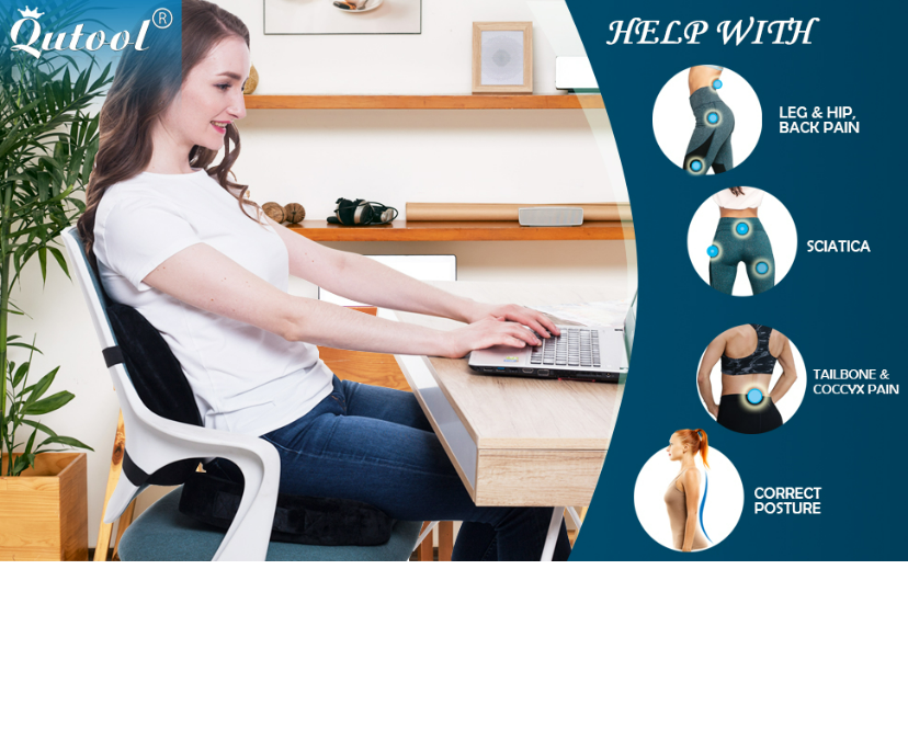 Qutool ‎chair back support Foam Seat Cushion And Lumbar Support