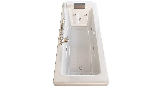 Mjkone 67 Whirlpool Air Massage Bathtub,Rectangular Water Jets Bath,Jetted  Soaking Hot Tub with Slip-Resistant,Jet Spa for Bathtub with Faucet  Set,Drop in Tub with Waterproof Pillow,Left 