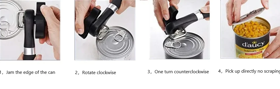 Mighty Rock Can Opener Manual Cutting Can Opener Safe Smooth Edge Stainless  Steel Ergonomic Can Opener Kitchen Restaurant