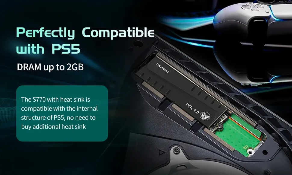 fanxiang S770 2TB PS5 SSD PCIe 4.0 NVMe SSD m.2 2280 Internal Hard