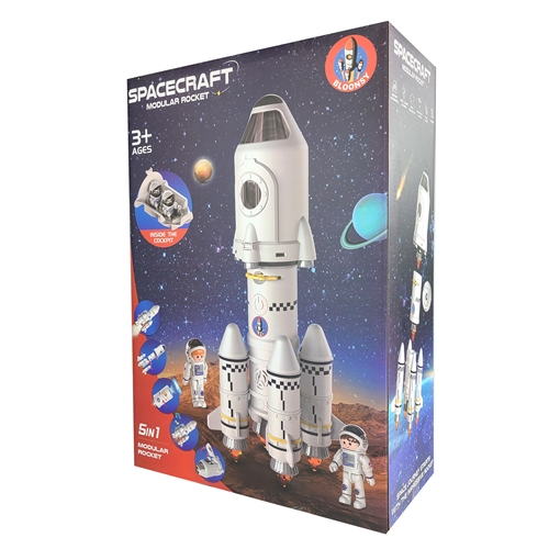 BLOONSY Rocket Ship Toys For Kids Space Shuttle Toys Model With Astronaut Figures Space Toys For Kids 3 5 8 10 Years Old