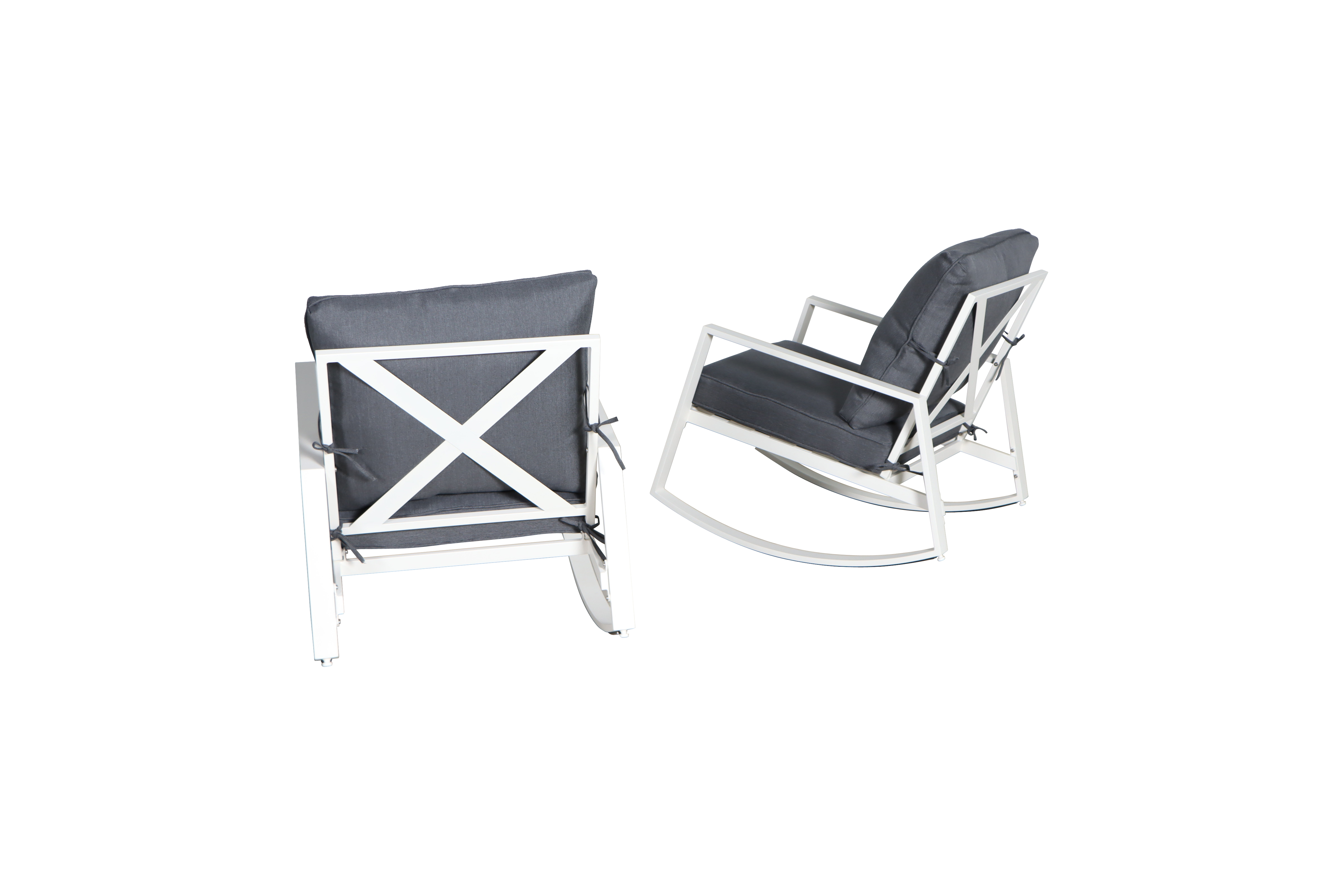 Mainstay Asher Springs 2 Piece Outdoor Rocker Set White Frame