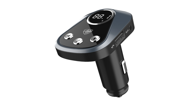 Auto Drive Bluetooth FM Transmitter via Remote Control and Charging Ports  Compatible with Smartphone