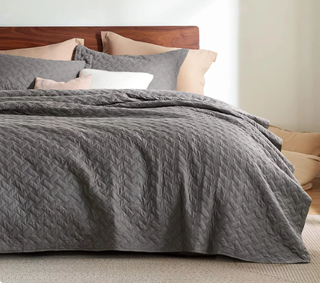Bedsure Cotton Duvet Cover King - 100% Cotton Waffle Weave Grey Duvet Cover  King Size, Soft and Breathable Duvet Cover Set for All Season (King