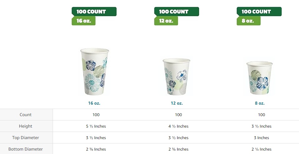  Comfy Package [100 Count] 12 oz. All Purpose Everyday  Disposable Floral Design Paper Drinking Cups… : Health & Household