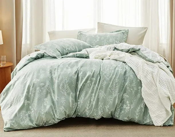 Bedsure 4 Pieces Hotel Luxury Mint Green Sheets Full，Easy Care