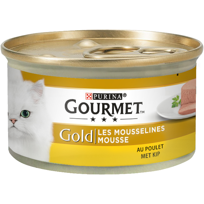 Mousse pour chat Mousselines poulet et saumon - Gold