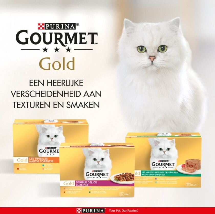 Timbales Gourmet Gold pour chat, Purina (12 x 85 g)