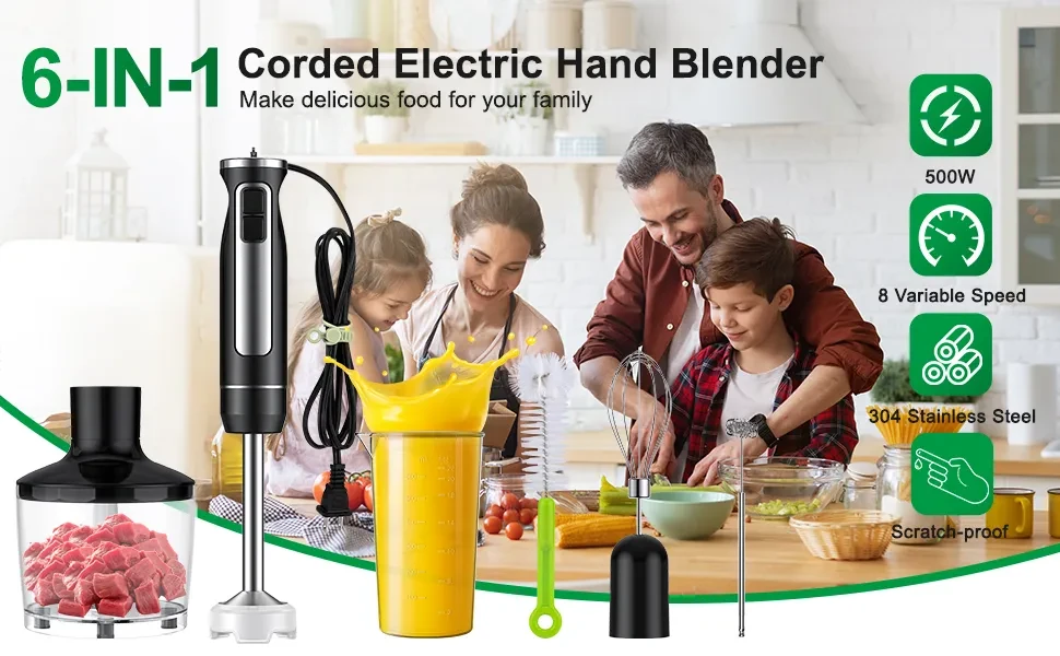 SKYXIU Immersion Electric Hand Blender,Stainless Steel Stick Blender,Usb  Charging Wireless Mini Mixer with Variable Speeds, Egg  Whisk,Smoothies,Sauces