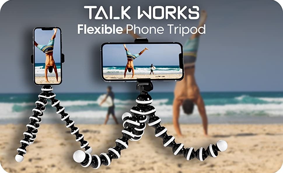 TALK WORKS Phone Tripod - iPhone Tripod Stand - Adjustable Mini