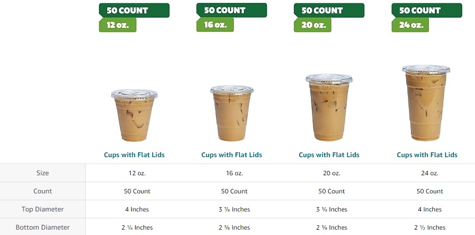 Eupako 20 oz Disposable Plastic Cups with Lids, Iced Coffee Cups with Lids  50 Sets