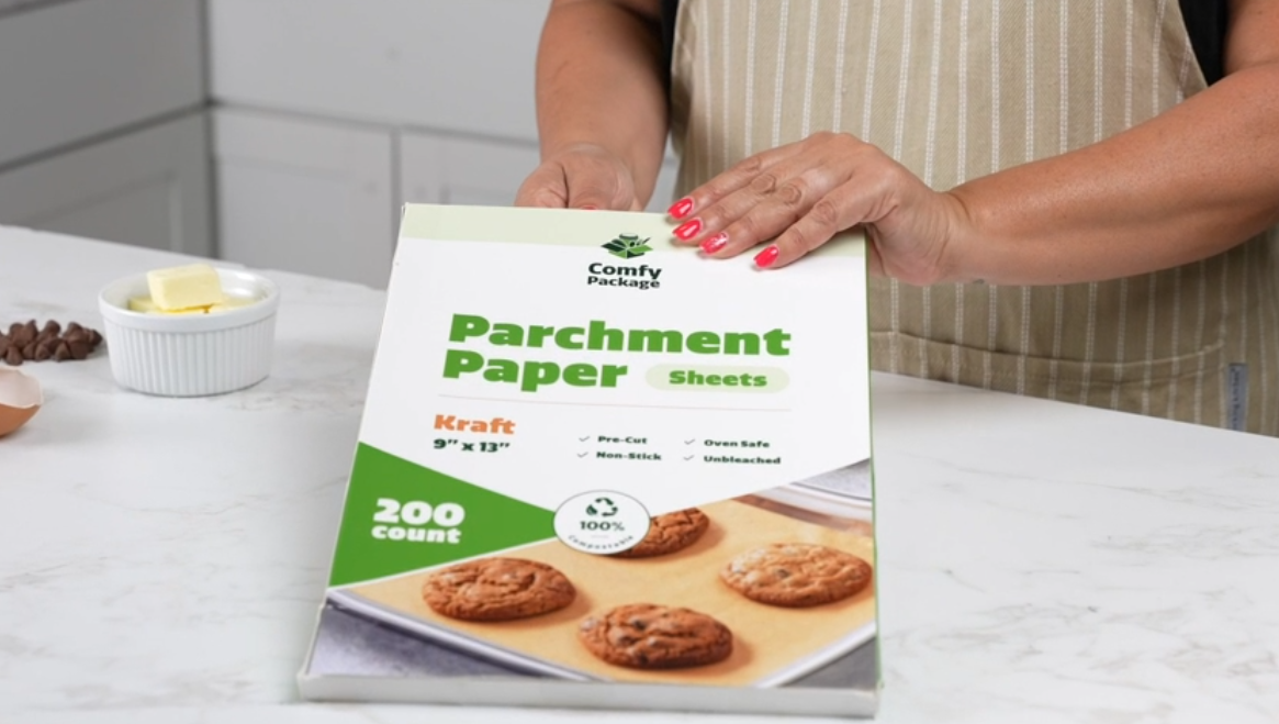 KOOC Premium 200-Pack 9x13 Inch Parchment Paper Sheets - Precut Unbleached  Baking Paper - High Density & Compostable - Non-Stick - Ideal for Oven