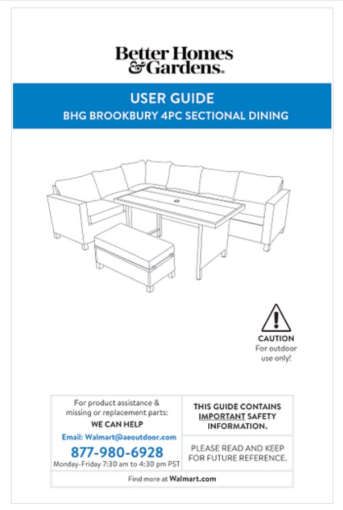 Walmart better homes and gardens online sectional