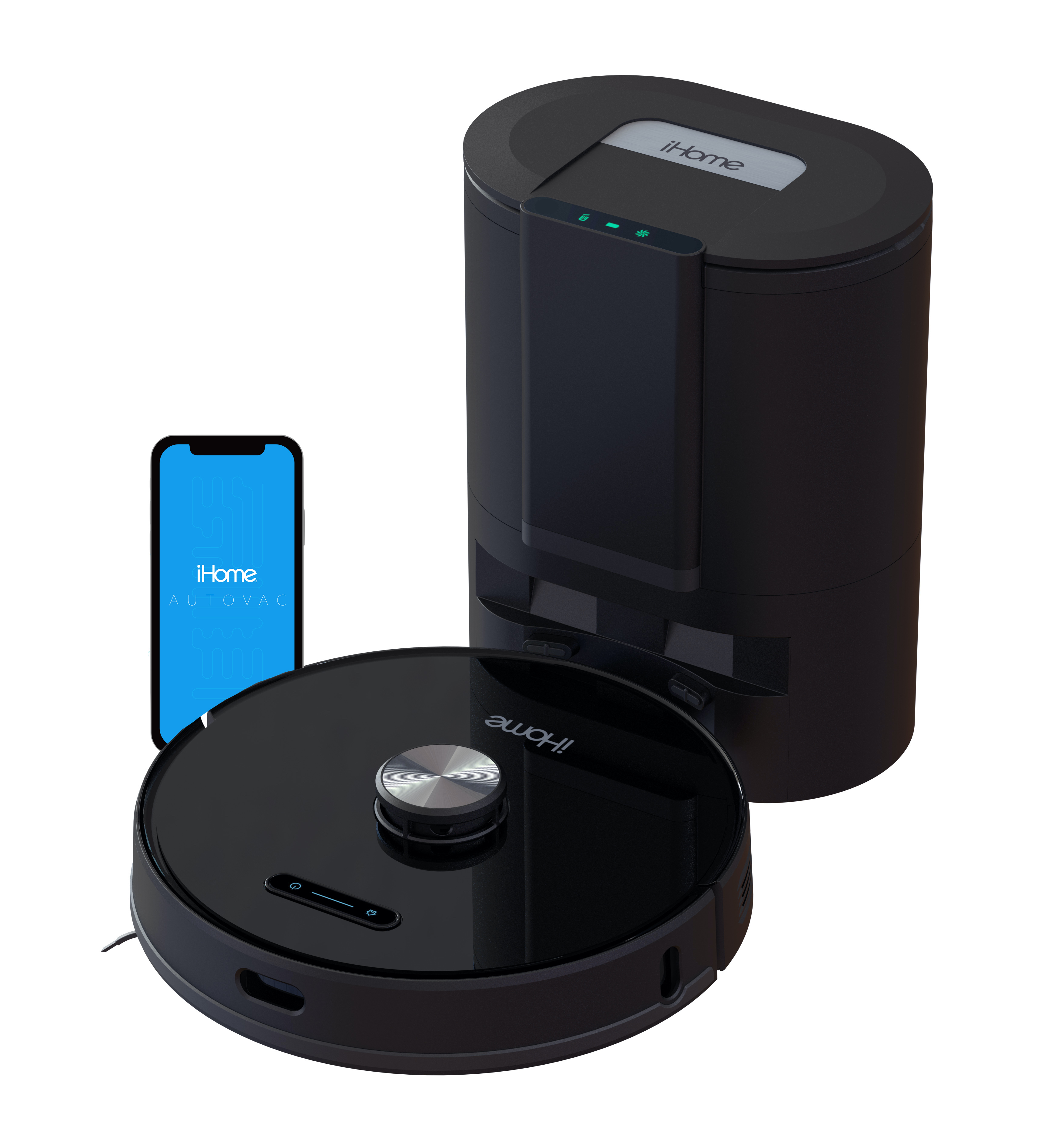 iHome AutoVac Nova Self Empty Robot Vacuum and Mop, Laser and HomeMap ...