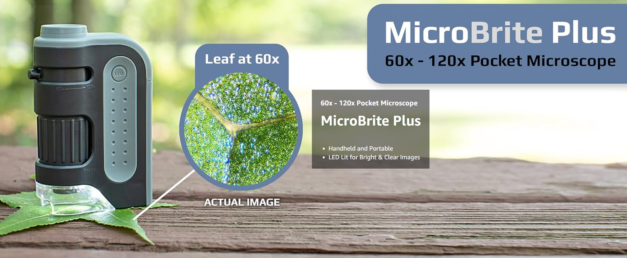 MicroBrite™ Plus 60x-120x LED Lighted Pocket Microscope
