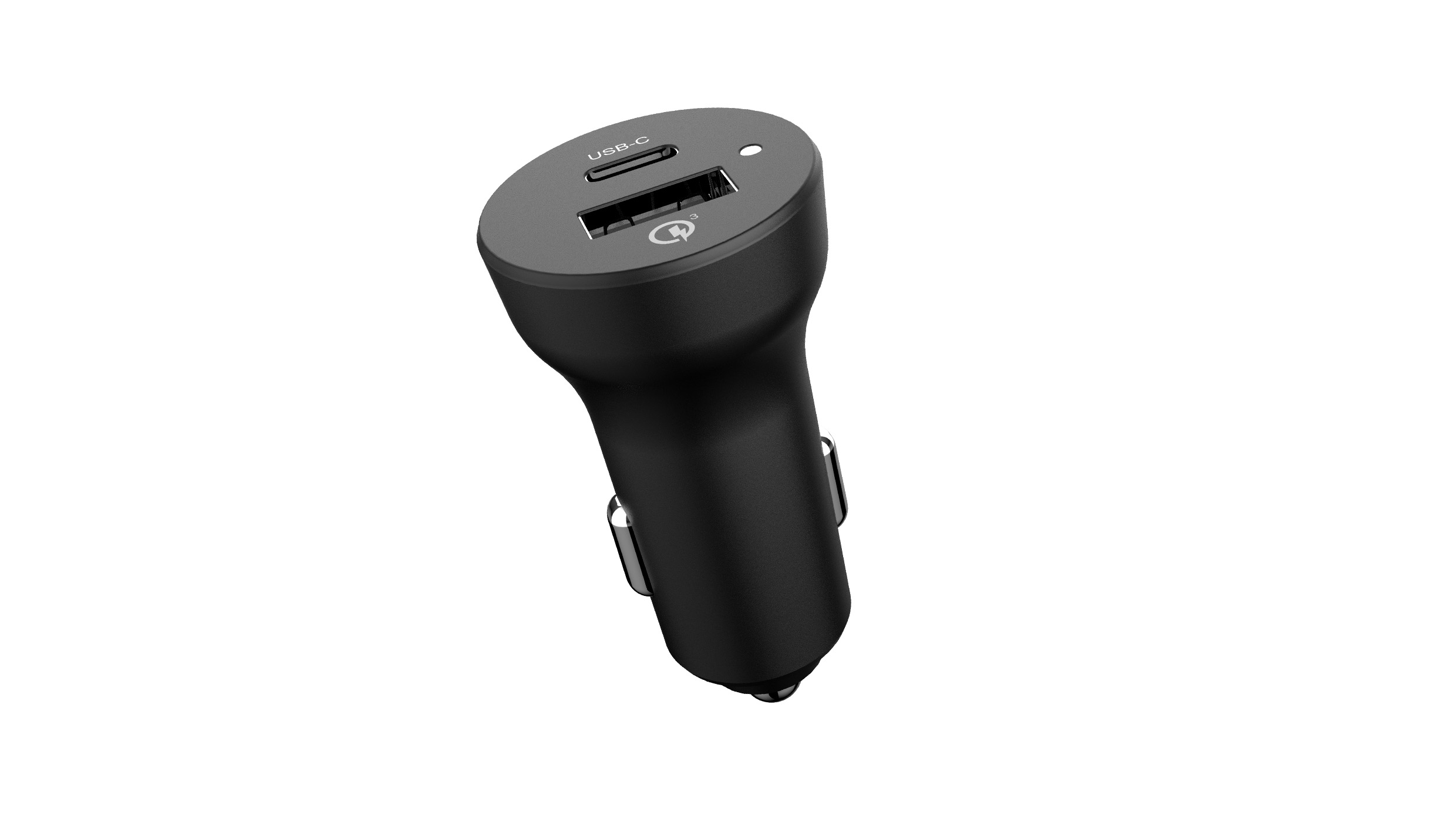 Auto Drive Quick Charge 3.0 USB Black Car Charger, 18W USB-A and 18W Type C  Charging Ports