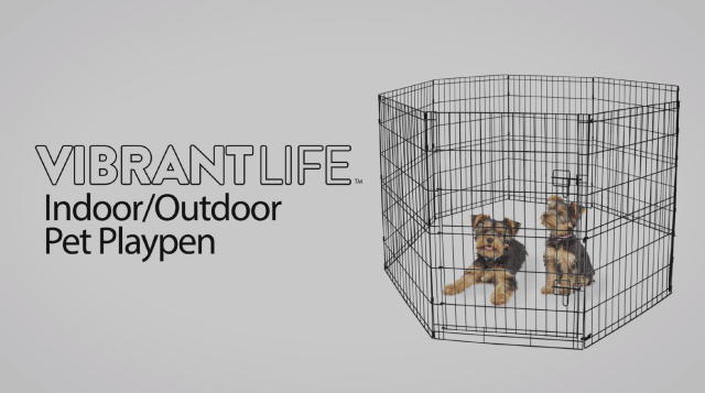 vibrant life pet exercise pen 36 large indoor & outdoor playpen