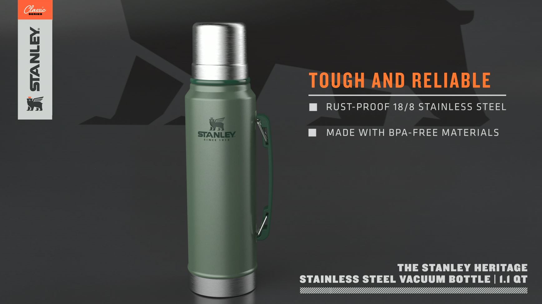 Green for sale online Stanley Heritage 10-01959-001 1QT Stainless Steel Thermal Vacuum Bottle 
