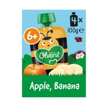 Olvarit Gourde Fruits Bébé Dès 6 Mois Pomme Banane 4x100g