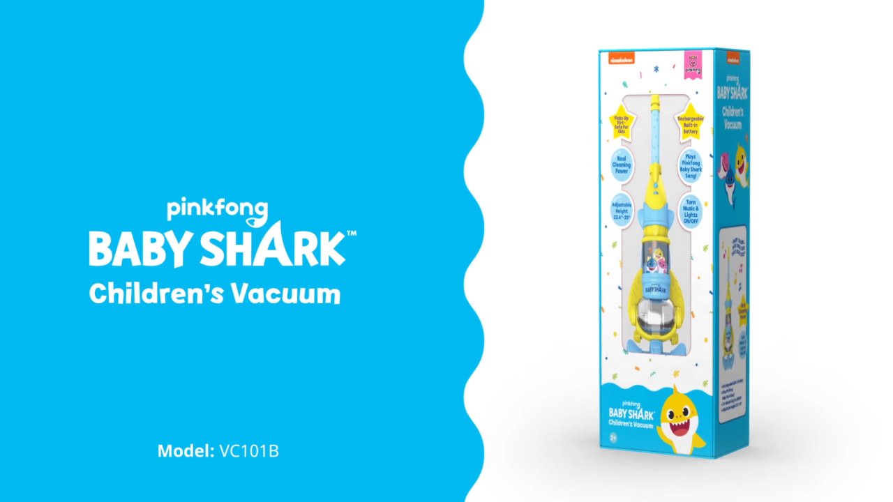Pinkfong Baby Shark Children's Cordless Vacuum with Real Suction Powe for Hard Floor and Carpet - image 2 of 10