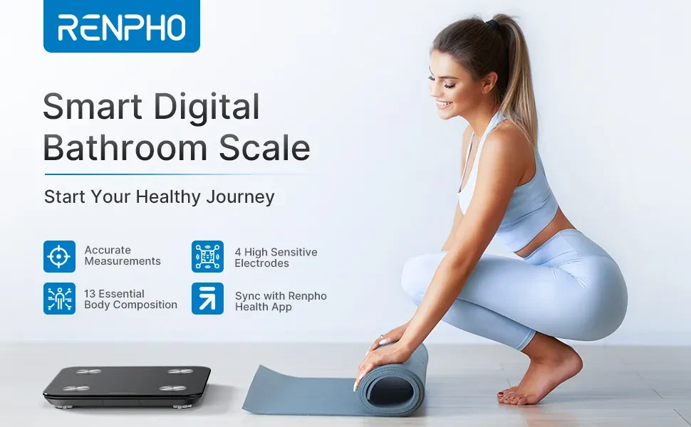 RENPHO High Accuracy Bluetooth Smart Body Weight Scale, FSA HSA